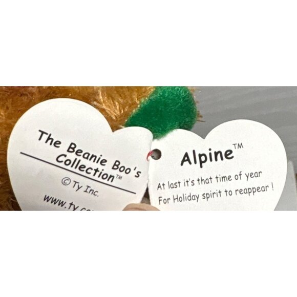 Ty Beanie Boos Alpine Reindeer Plush 2013 Green Eyes Toy 10" Christmas - Picture 3 of 11